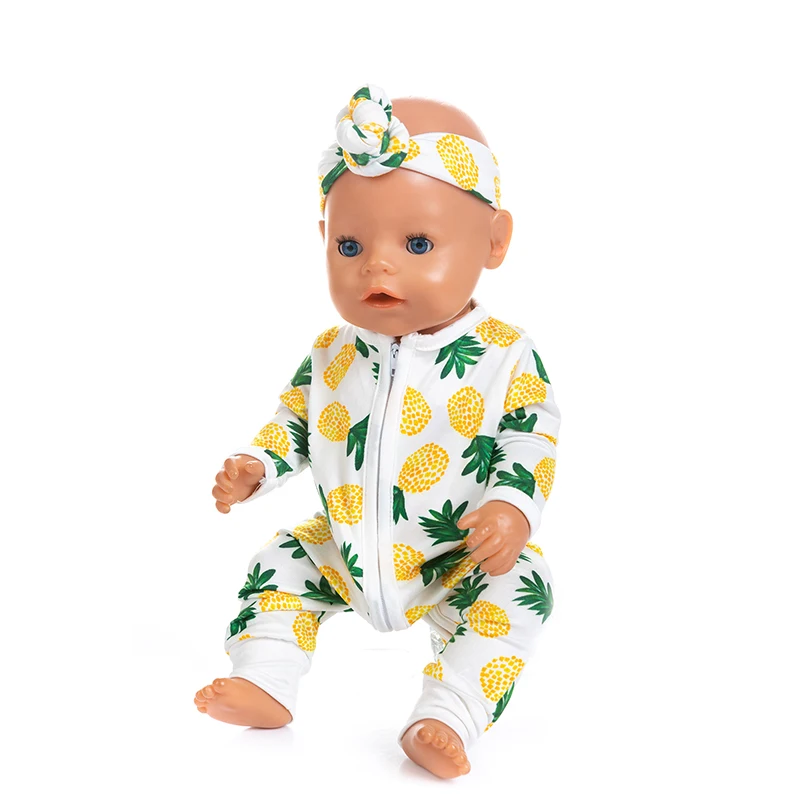 2023 New Pajamas Fit For 17Inches Baby Doll 43cm Born Babies Doll Clothes