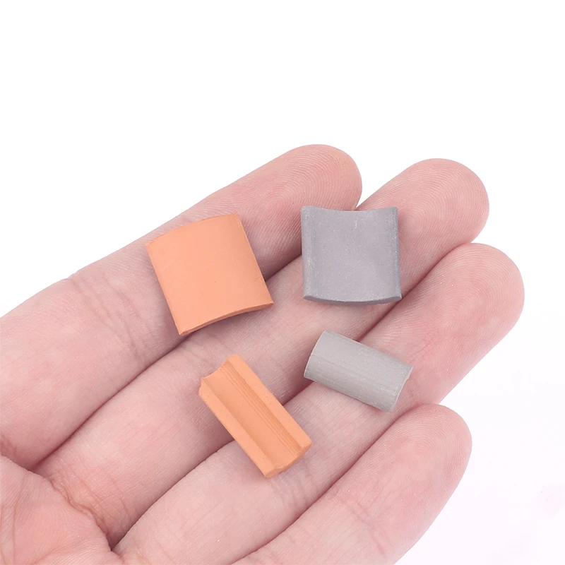 60 Pcs Roof Tiles Building Set Miniature Tiles Mini Dollhouse Shingles Fake Tile Dollhouse Kitchen Garden Accessories