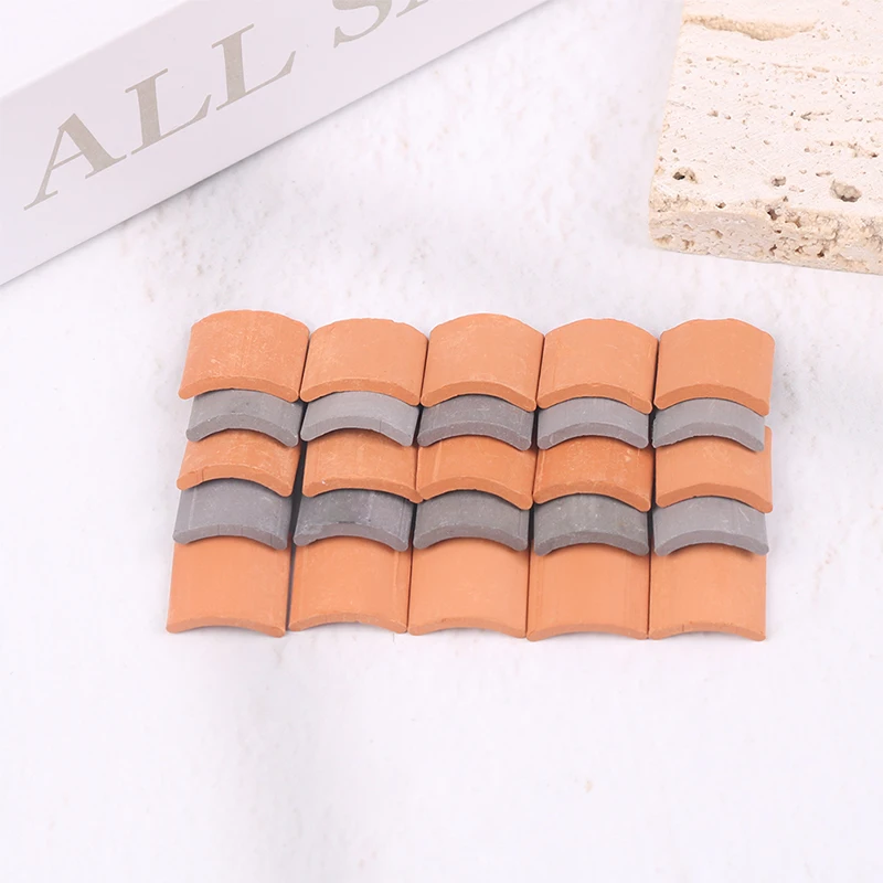 60 Pcs Roof Tiles Building Set Miniature Tiles Mini Dollhouse Shingles Fake Tile Dollhouse Kitchen Garden Accessories