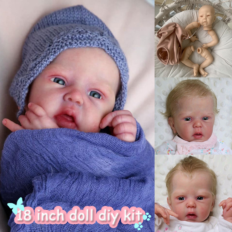 18Inch Reborn Mindy Awake Kit Open Eyes Reborn Baby Doll Kit Unpainted Reborn Kit Blank Parts Lifelike Kit Drop Shipping