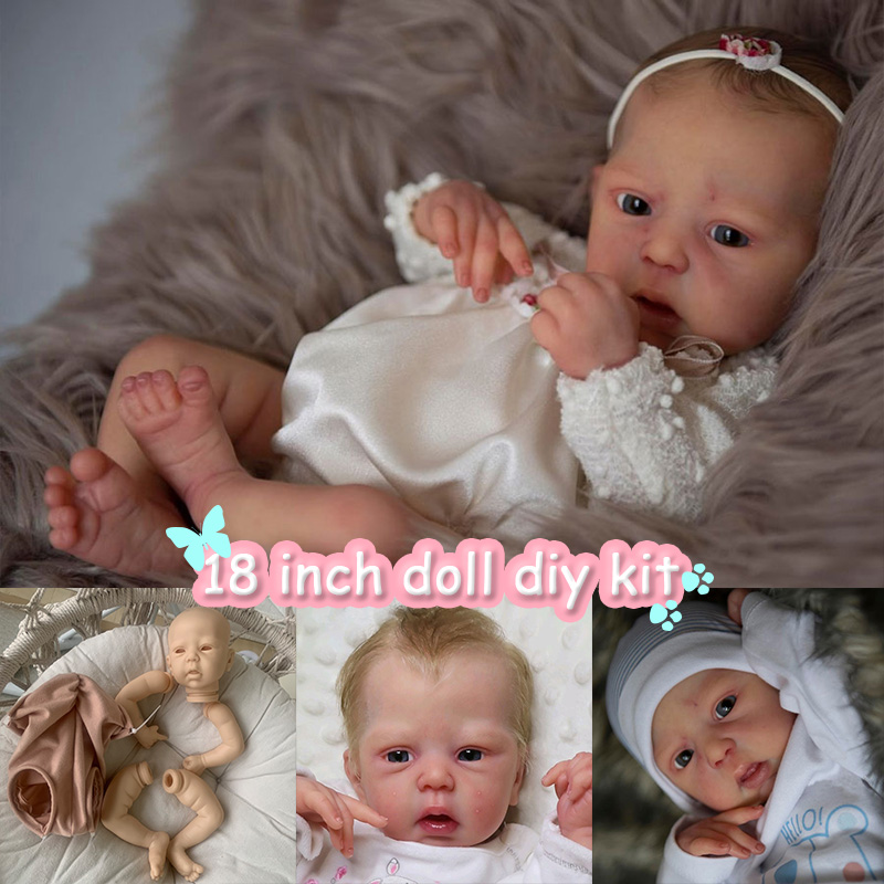 18Inch Reborn Mindy Awake Kit Open Eyes Reborn Baby Doll Kit Unpainted Reborn Kit Blank Parts Lifelike Kit Drop Shipping
