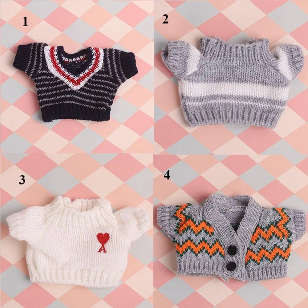 20cm Doll Fashion Knitted Coat Clothes Outfits Winter Warm Sweater Tops Doll Socks for Idol Dolls Cardigans Accessories