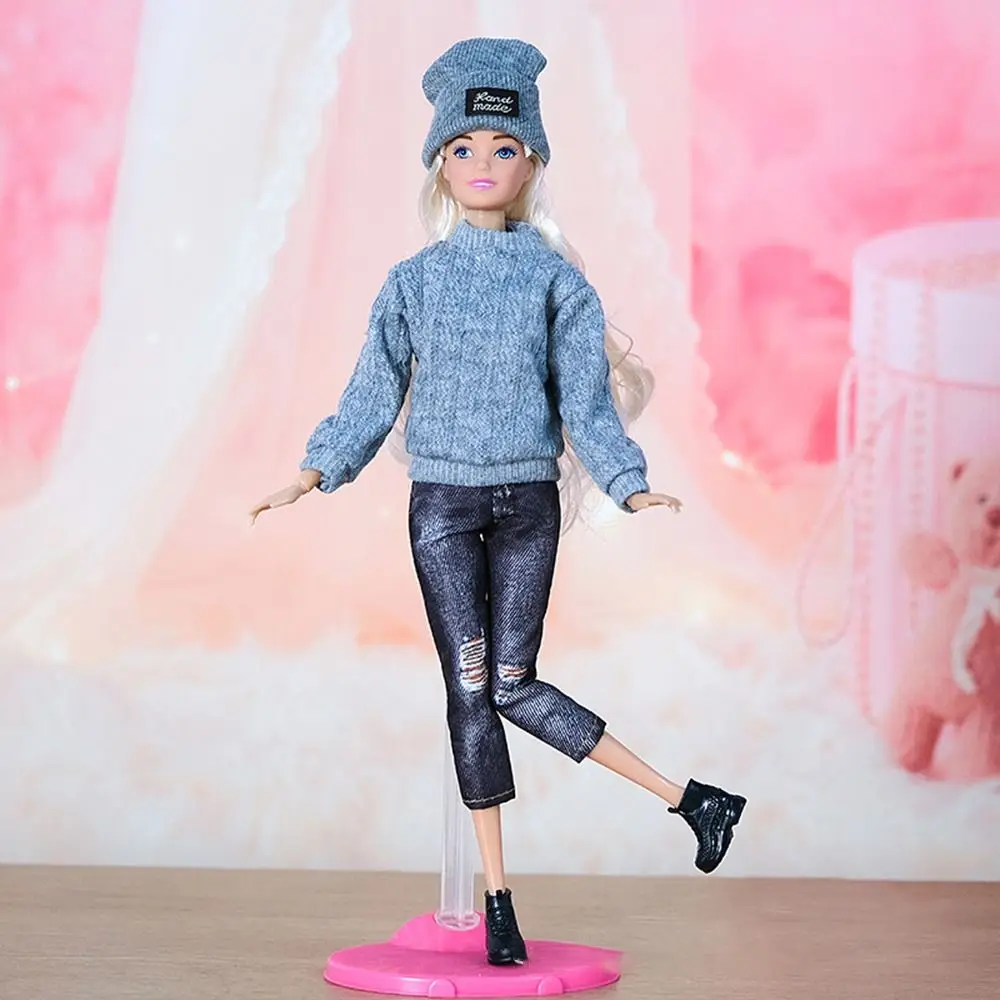 1/6 Doll Fashion Casual Clothes Hats Winter Wear Sweaters Pants Handmade Girl Doll Wearing Set For 29~32 cm Doll Clothes DIY