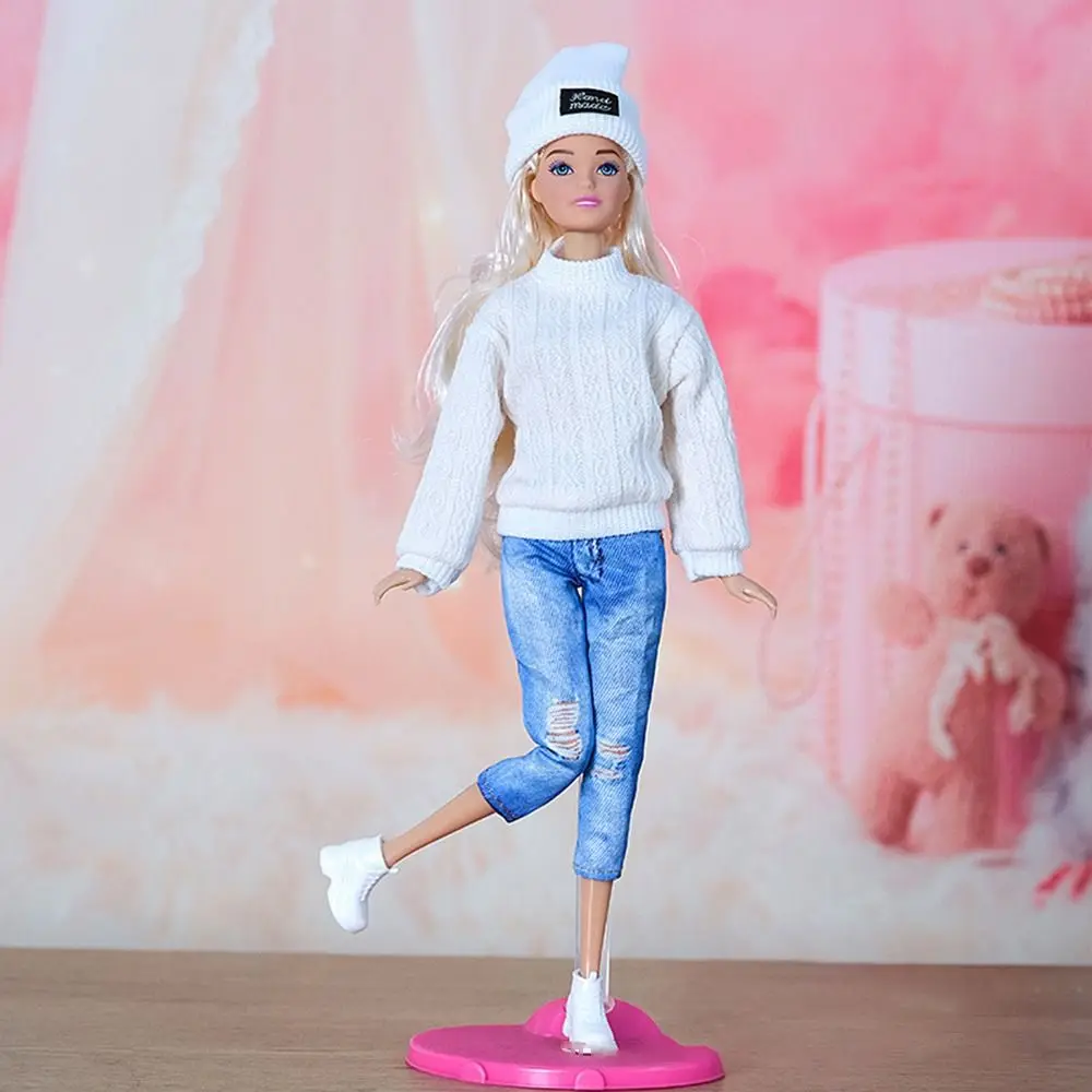 1/6 Doll Fashion Casual Clothes Hats Winter Wear Sweaters Pants Handmade Girl Doll Wearing Set For 29~32 cm Doll Clothes DIY