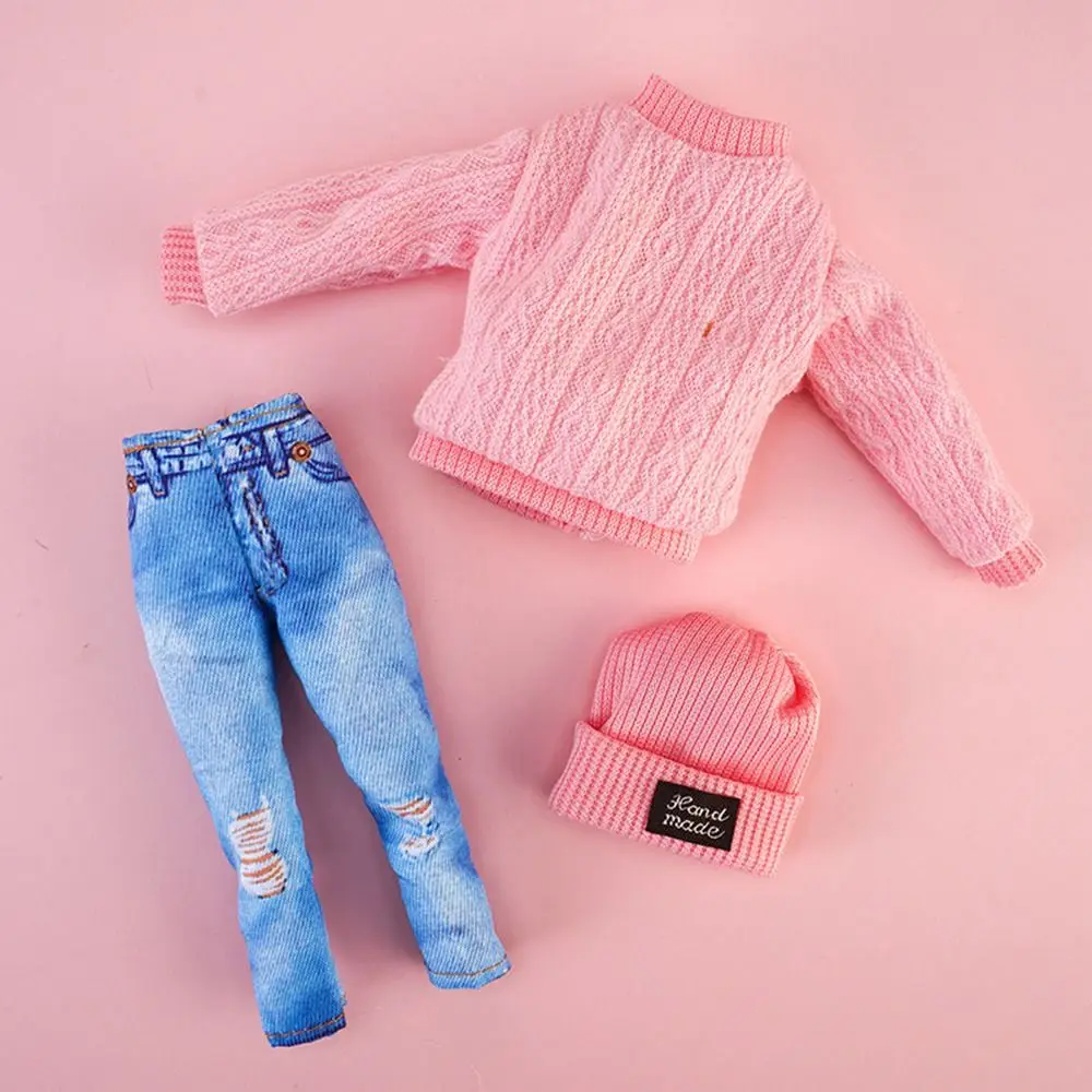 1/6 Doll Fashion Casual Clothes Hats Winter Wear Sweaters Pants Handmade Girl Doll Wearing Set For 29~32 cm Doll Clothes DIY
