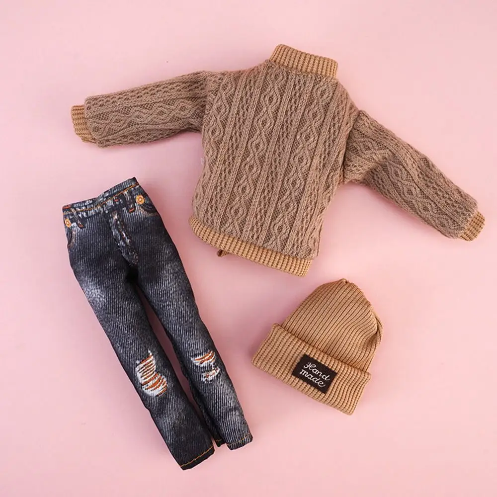 1/6 Doll Fashion Casual Clothes Hats Winter Wear Sweaters Pants Handmade Girl Doll Wearing Set For 29~32 cm Doll Clothes DIY