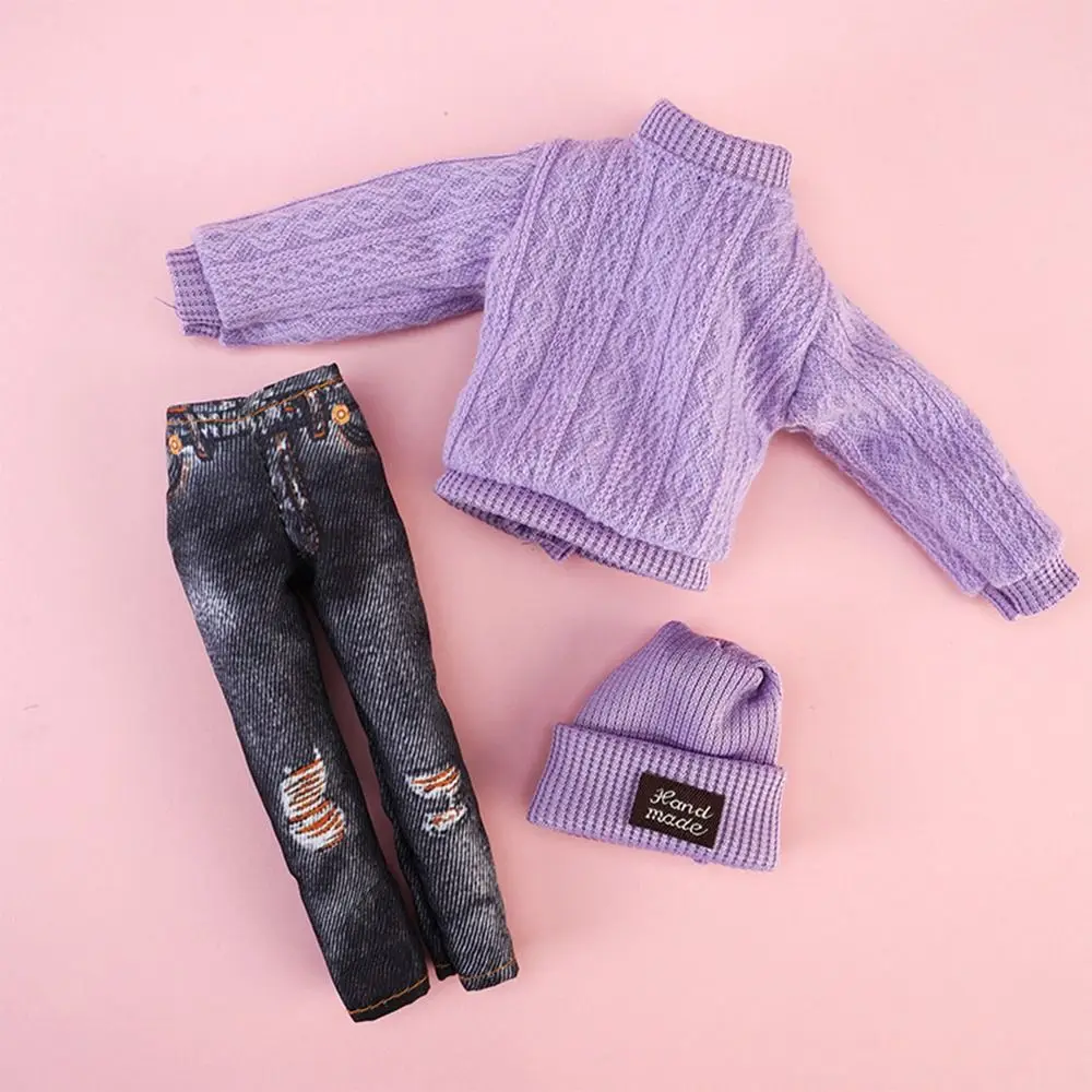 1/6 Doll Fashion Casual Clothes Hats Winter Wear Sweaters Pants Handmade Girl Doll Wearing Set For 29~32 cm Doll Clothes DIY