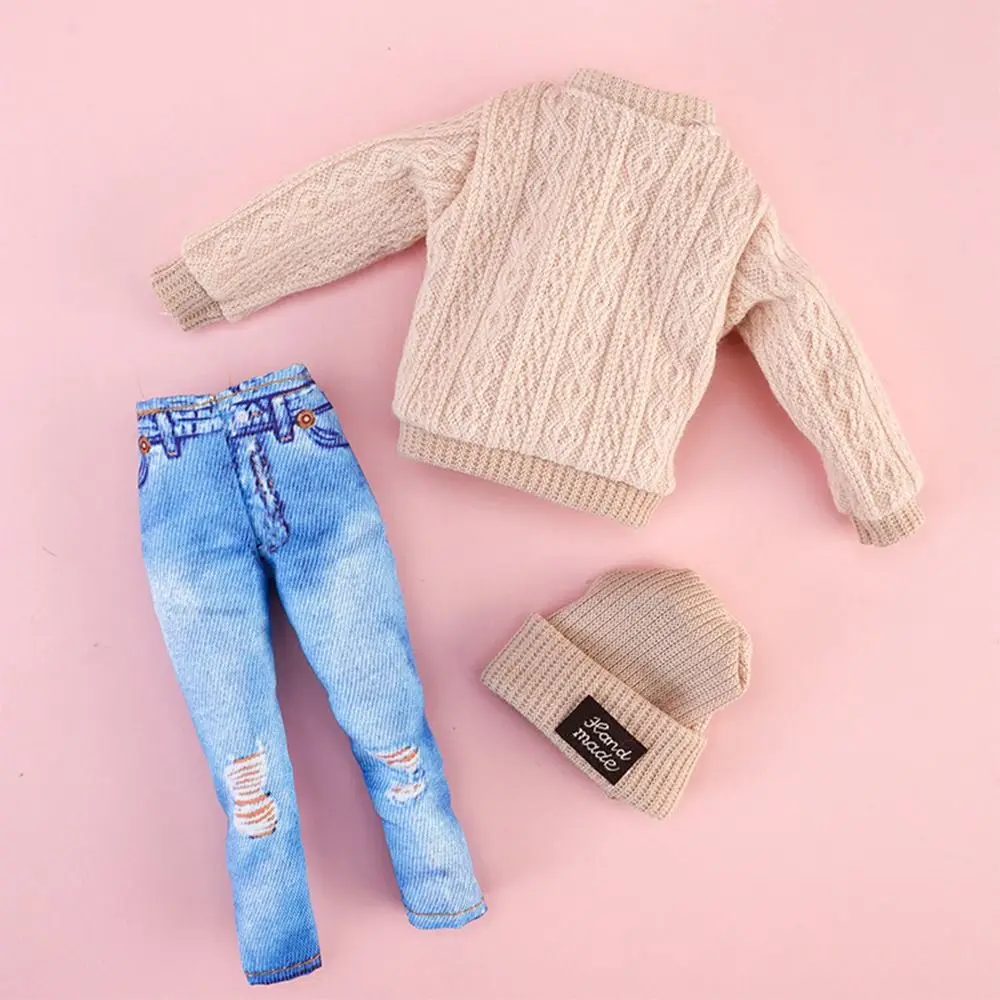 1/6 Doll Fashion Casual Clothes Hats Winter Wear Sweaters Pants Handmade Girl Doll Wearing Set For 29~32 cm Doll Clothes DIY