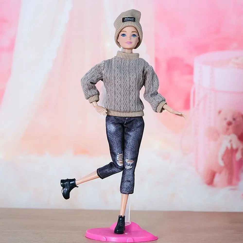 1/6 Doll Fashion Casual Clothes Hats Winter Wear Sweaters Pants Handmade Girl Doll Wearing Set For 29~32 cm Doll Clothes DIY