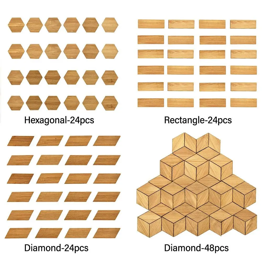 24/48PCS 1/12 Scale Dollhouse Floor Tiles Bamboo DIY Miniature Floor Board Photo Props Scene Model Wood Grain Floor Dollhouse