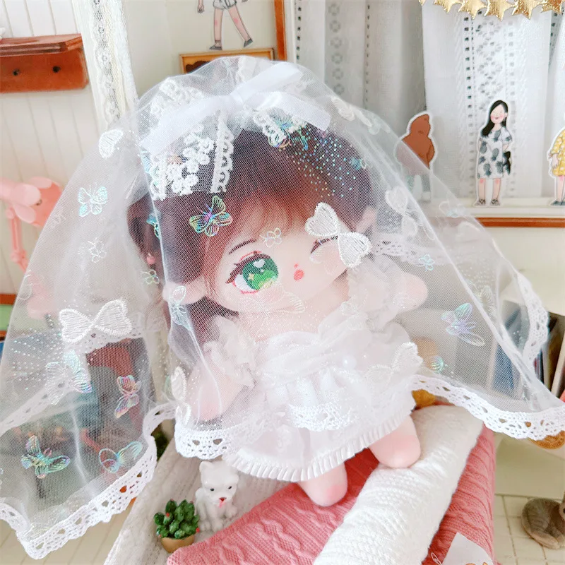 20cm Cute Idol Plush Doll Wear Wedding Dress Suit Clothes Accessory Kawaii No Attribute Stuffed Cotton Naked Dolls Soft Girl Toy
