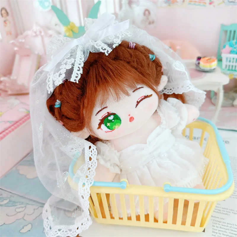 20cm Cute Idol Plush Doll Wear Wedding Dress Suit Clothes Accessory Kawaii No Attribute Stuffed Cotton Naked Dolls Soft Girl Toy