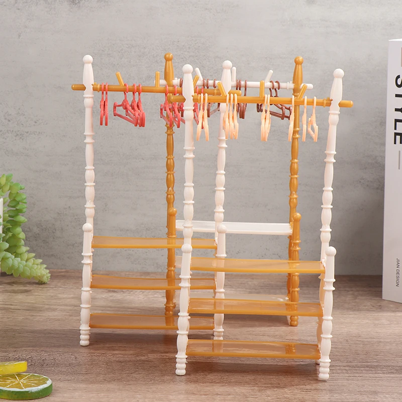 1set 30cm Dolls Hangers Dress Clothes Holder Cute Accessories Doll Clothes Rack Garment Organizer Hangers for Dolls Handbag