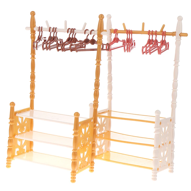1set 30cm Dolls Hangers Dress Clothes Holder Cute Accessories Doll Clothes Rack Garment Organizer Hangers for Dolls Handbag