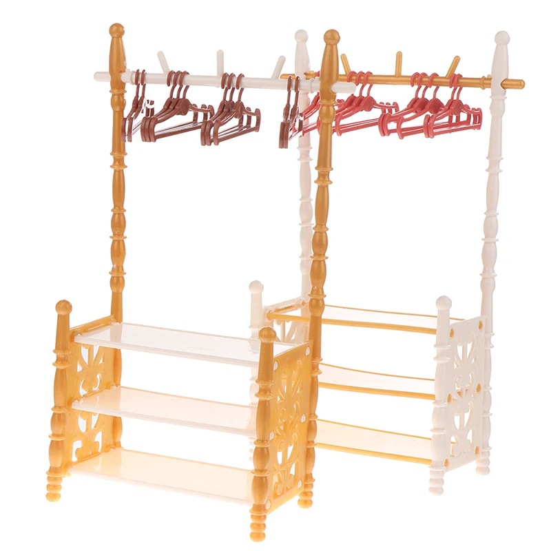 1set 30cm Dolls Hangers Dress Clothes Holder Cute Accessories Doll Clothes Rack Garment Organizer Hangers for Dolls Handbag