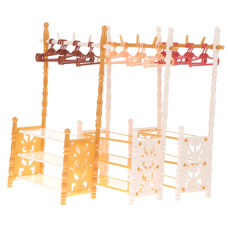 1set 30cm Dolls Hangers Dress Clothes Holder Cute Accessories Doll Clothes Rack Garment Organizer Hangers for Dolls Handbag