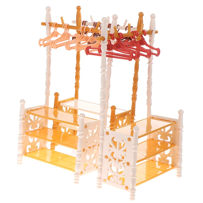 1set 30cm Dolls Hangers Dress Clothes Holder Cute Accessories Doll Clothes Rack Garment Organizer Hangers for Dolls Handbag