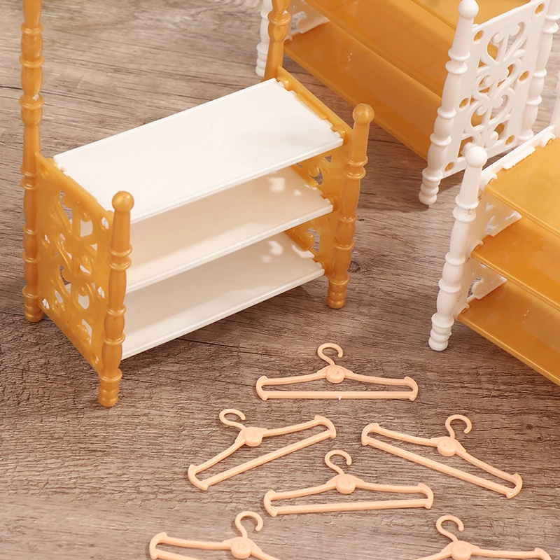 1set 30cm Dolls Hangers Dress Clothes Holder Cute Accessories Doll Clothes Rack Garment Organizer Hangers for Dolls Handbag