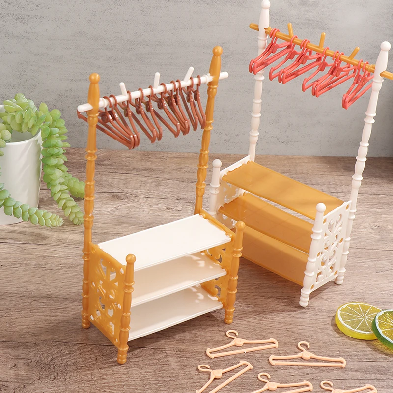 1set 30cm Dolls Hangers Dress Clothes Holder Cute Accessories Doll Clothes Rack Garment Organizer Hangers for Dolls Handbag
