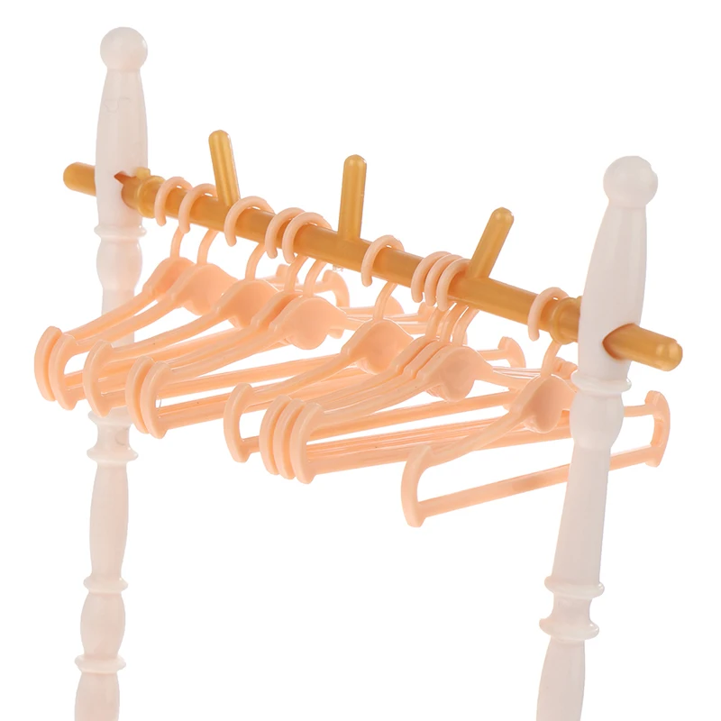 1set 30cm Dolls Hangers Dress Clothes Holder Cute Accessories Doll Clothes Rack Garment Organizer Hangers for Dolls Handbag