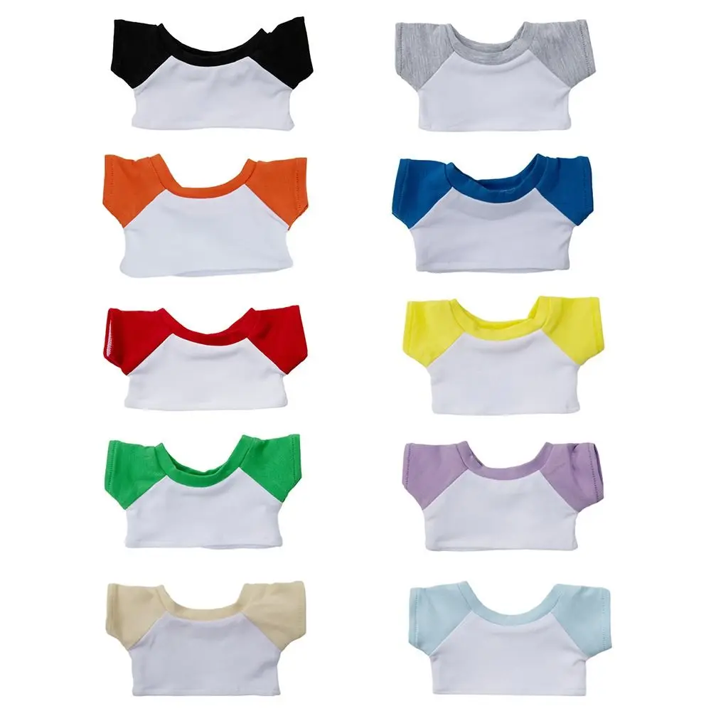 10CM Doll Clothes Cute Tops Cotton T-shirt Candy Color Sweatshirt For Cotton Stuffed Dolls Toys Accessories Idol Doll Outfit