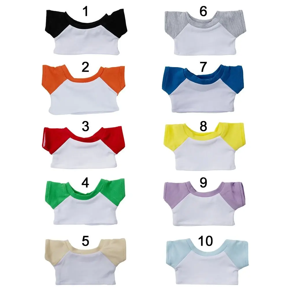 10CM Doll Clothes Cute Tops Cotton T-shirt Candy Color Sweatshirt For Cotton Stuffed Dolls Toys Accessories Idol Doll Outfit