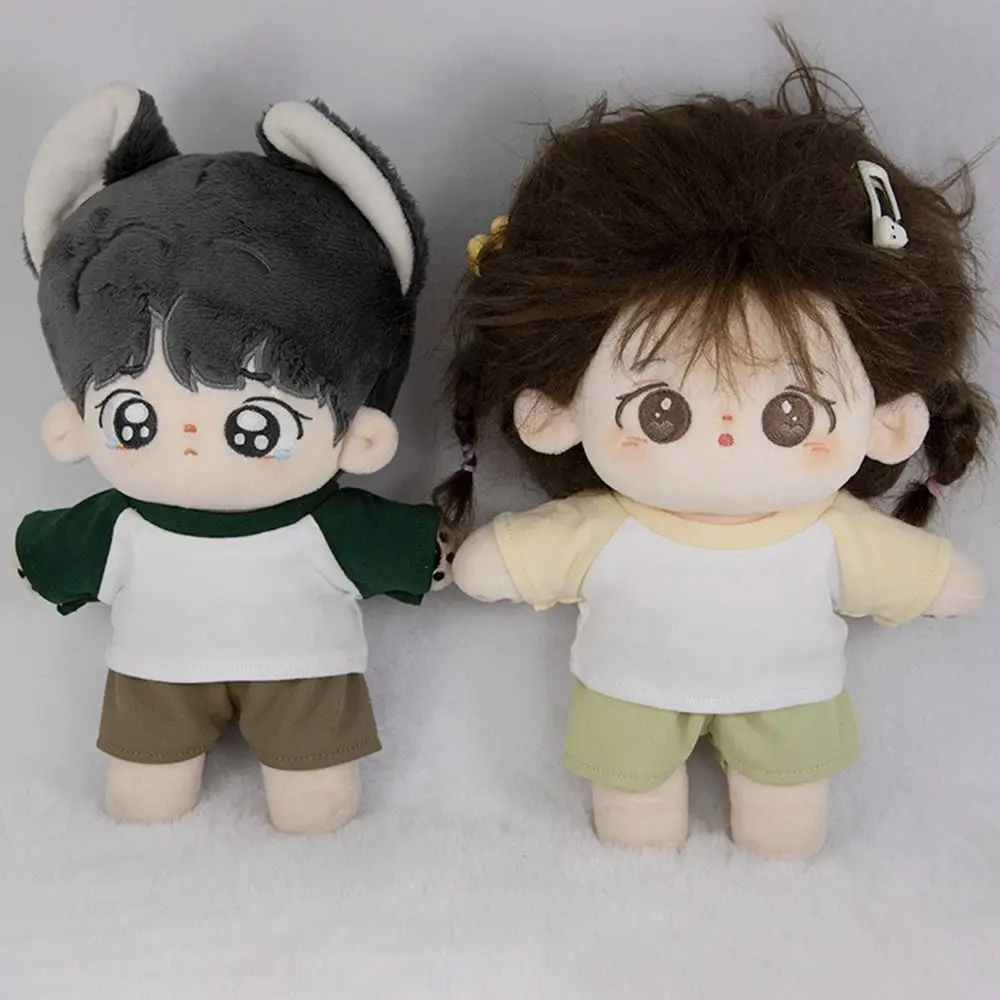 10CM Doll Clothes Cute Tops Cotton T-shirt Candy Color Sweatshirt For Cotton Stuffed Dolls Toys Accessories Idol Doll Outfit
