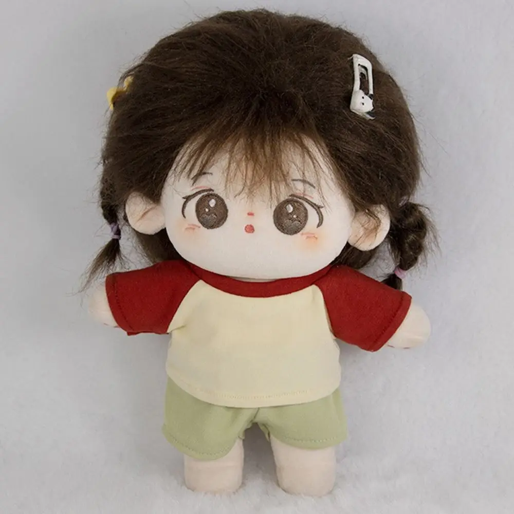 10CM Doll Clothes Cute Tops Cotton T-shirt Candy Color Sweatshirt For Cotton Stuffed Dolls Toys Accessories Idol Doll Outfit