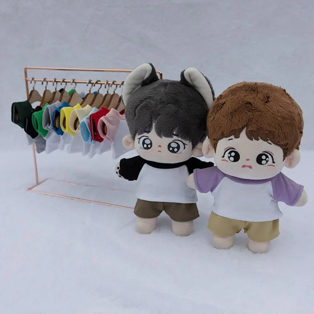 10CM Doll Clothes Cute Tops Cotton T-shirt Candy Color Sweatshirt For Cotton Stuffed Dolls Toys Accessories Idol Doll Outfit