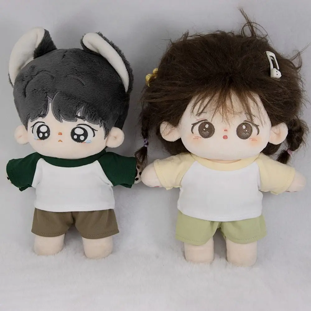 10CM Doll Clothes Cute Tops Cotton T-shirt Candy Color Sweatshirt For Cotton Stuffed Dolls Toys Accessories Idol Doll Outfit