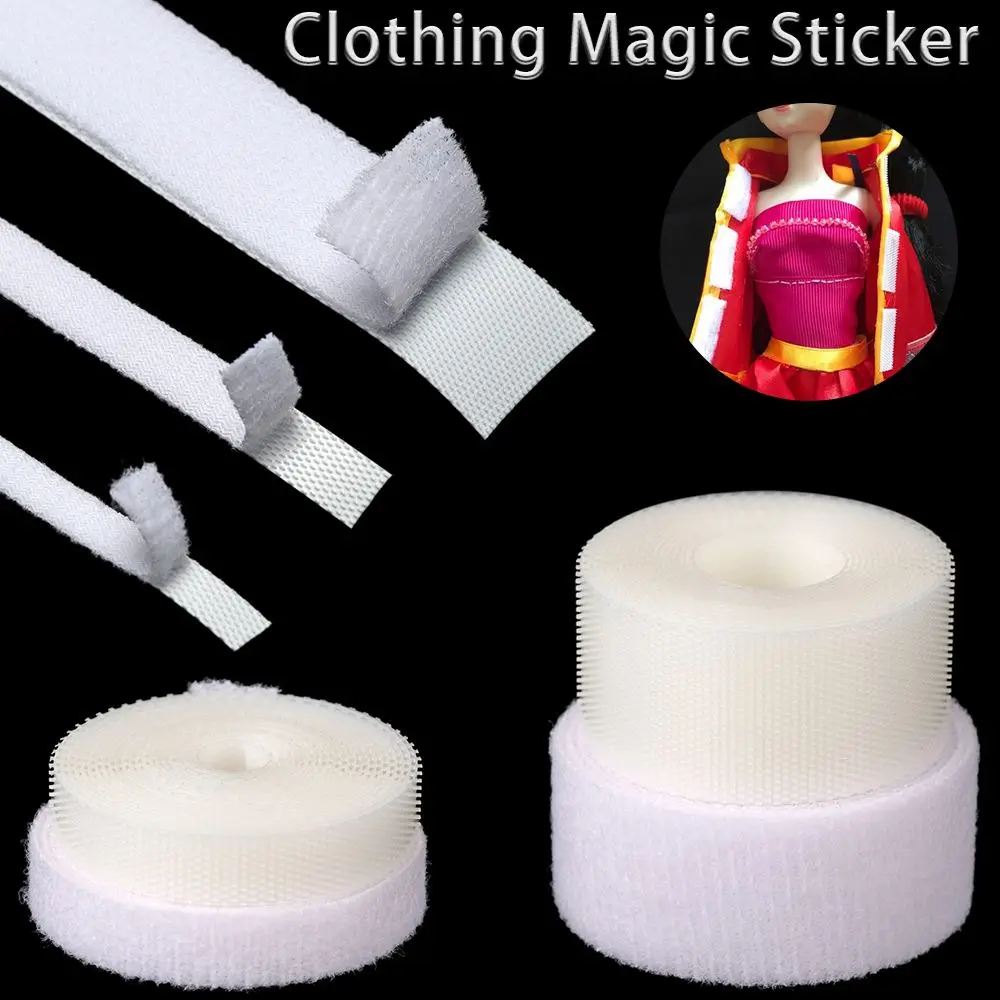 Newest 6/8/20mm Width Black/White Thin Paste Strap Doll Sewing Stickers Magic Tapes Sticker Clothes Fastener Tape