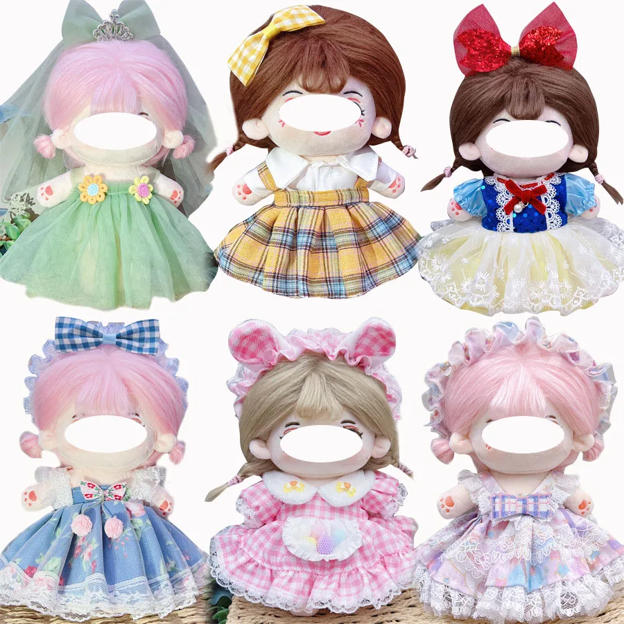 Cute Dres Jk Uniform Clothes for 20cm Cotton Plush Lolita Dress Up Clothing Skirt Fashion Casual Suit Socks Girl Toy Accessories