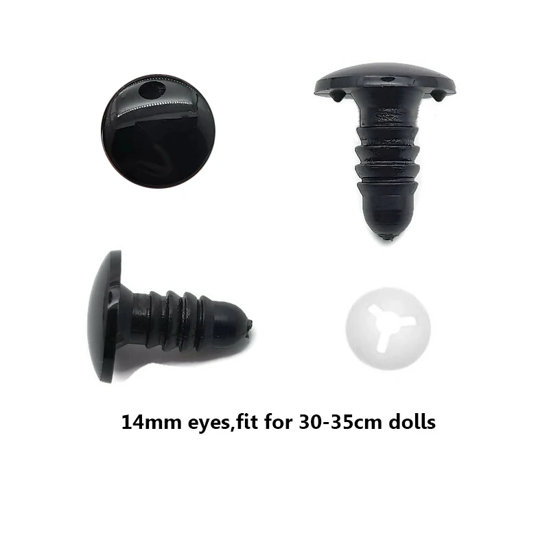 6mm/8mm/9mm/10mm/12mm Safety Eyes Black Color Fit for Crochet /Stuffed /Amigurumi Doll Come With Washers