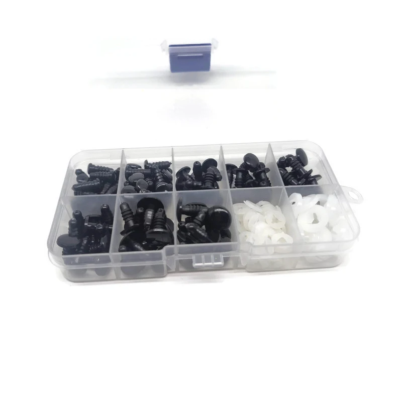 6mm/8mm/9mm/10mm/12mm Safety Eyes Black Color Fit for Crochet /Stuffed /Amigurumi Doll Come With Washers