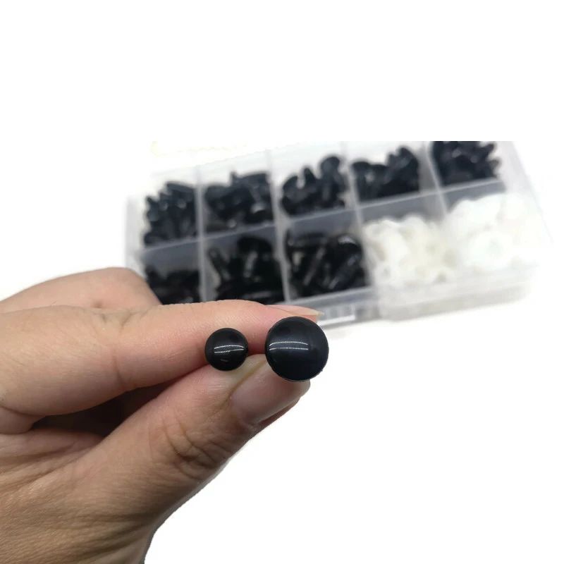 6mm/8mm/9mm/10mm/12mm Safety Eyes Black Color Fit for Crochet /Stuffed /Amigurumi Doll Come With Washers