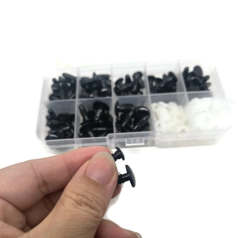 6mm/8mm/9mm/10mm/12mm Safety Eyes Black Color Fit for Crochet /Stuffed /Amigurumi Doll Come With Washers