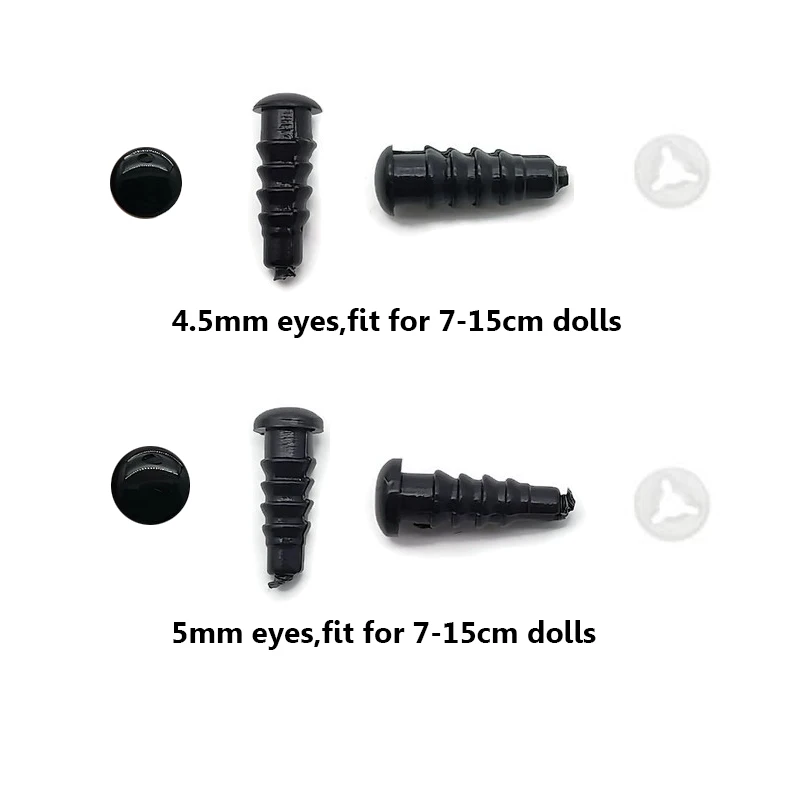 6mm/8mm/9mm/10mm/12mm Safety Eyes Black Color Fit for Crochet /Stuffed /Amigurumi Doll Come With Washers
