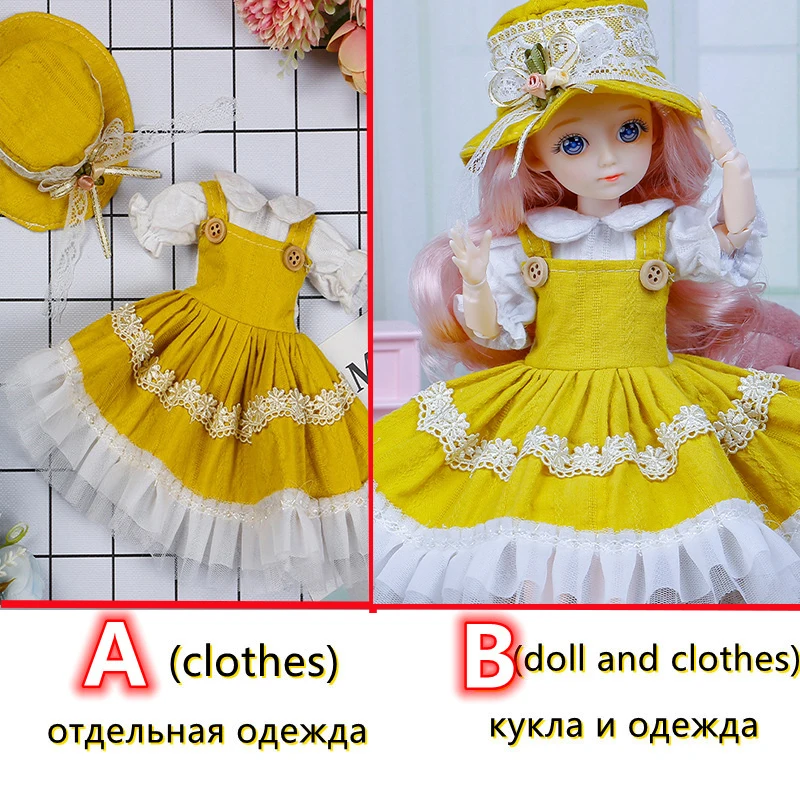 Fashion 1/6 Bjd Doll or Dress Up Clothes Accessories 30cm Princess Doll Kids Children's Girl Birthday Gift Toys