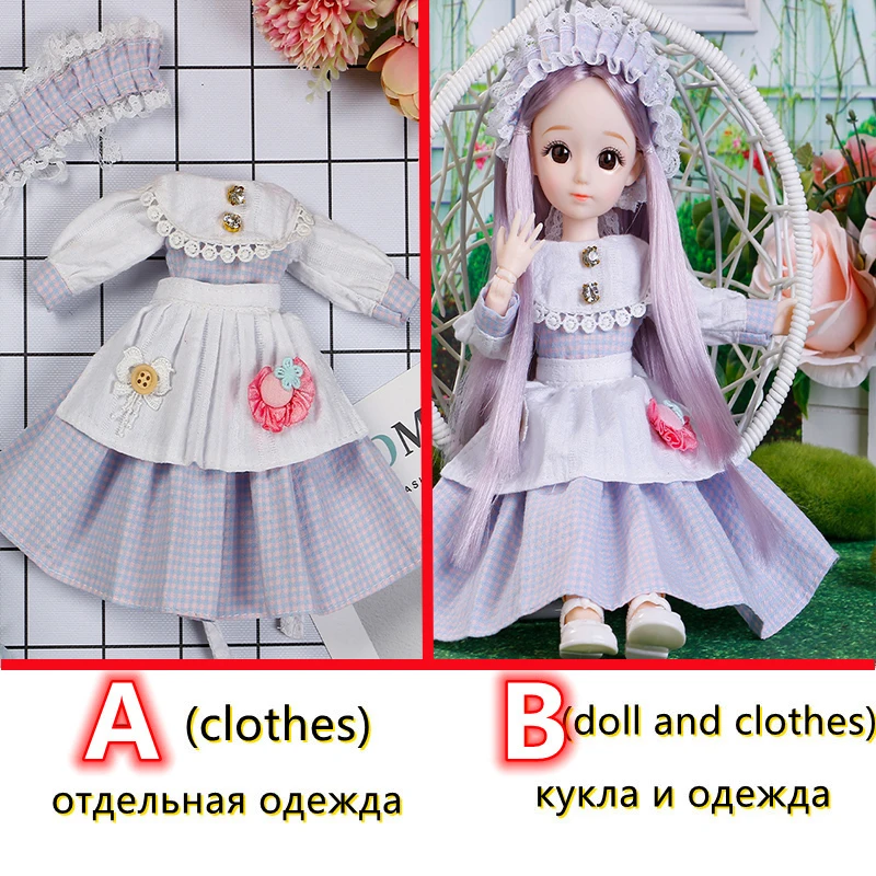 Fashion 1/6 Bjd Doll or Dress Up Clothes Accessories 30cm Princess Doll Kids Children's Girl Birthday Gift Toys