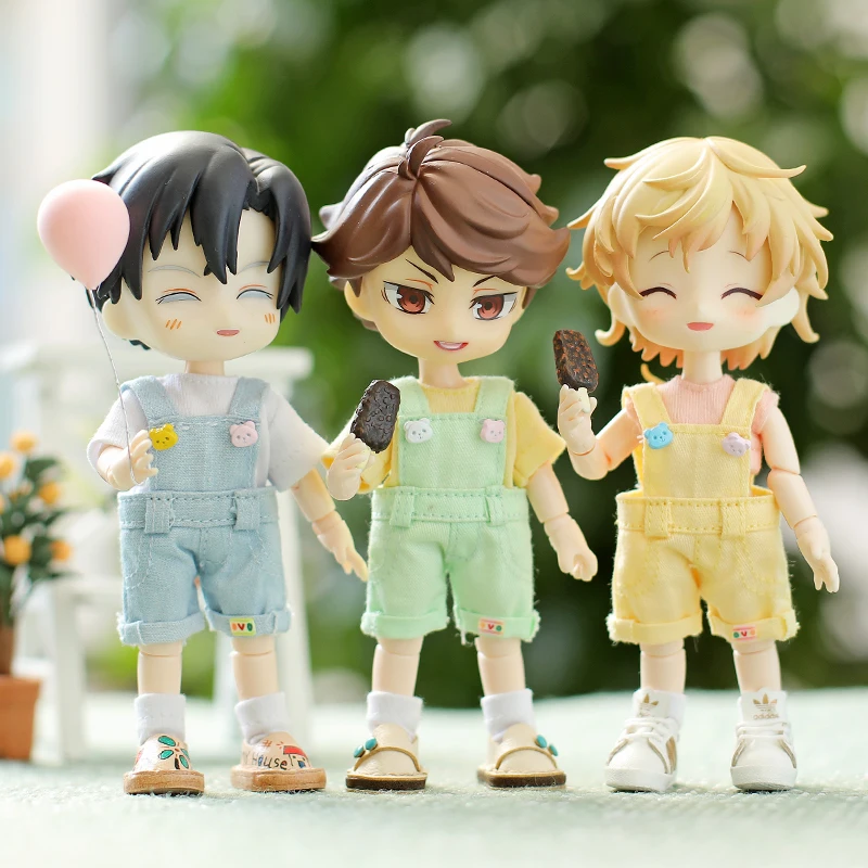 Kawaii 1/12 BJD Doll Clothes Fashion Suspender Pants Dolls jeans for ob11,gsc,body9 Dolls Accessories Obitsu 11 Clothes