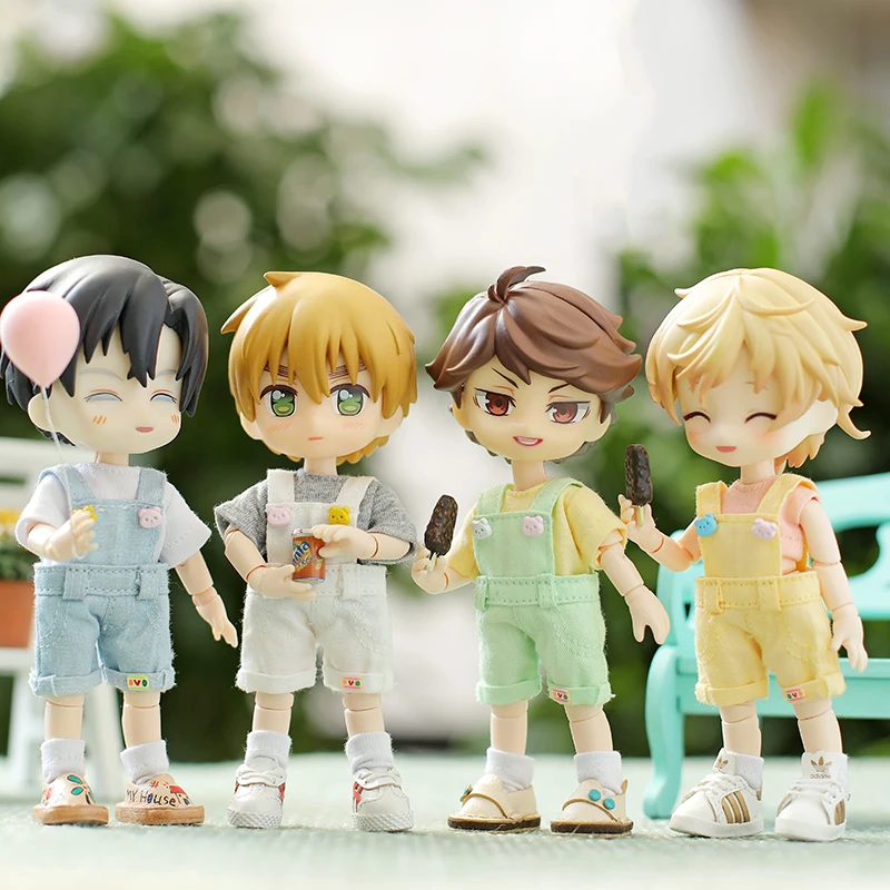 Kawaii 1/12 BJD Doll Clothes Fashion Suspender Pants Dolls jeans for ob11,gsc,body9 Dolls Accessories Obitsu 11 Clothes