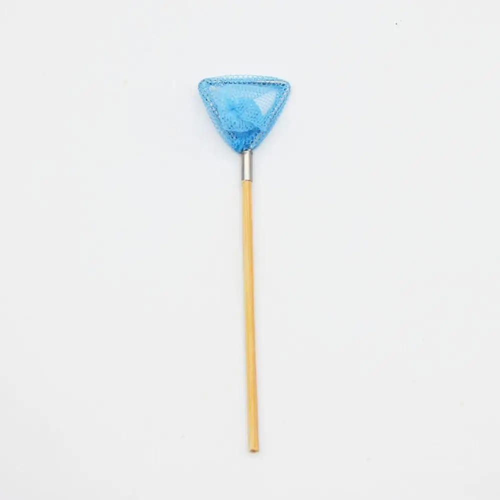 Dollhouse Fishing Net Rod Mini Fishing Net Pole Miniature Sweep Net Butterfly Nets Model Miniature Outdoor Sea Scene Props