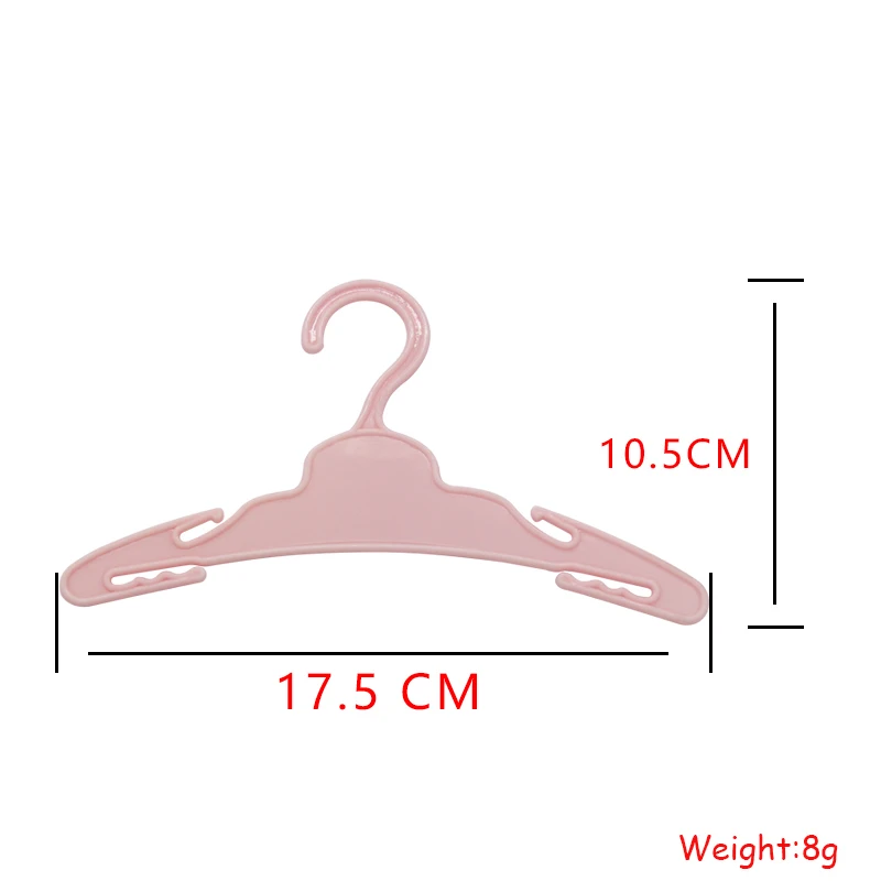 Doll Hangers Accessories For American 18 Inch Girl Doll Pink 10pcs;20pcs/lot Plastic Hangers Fit 43cm Baby New Born&OG Life Doll