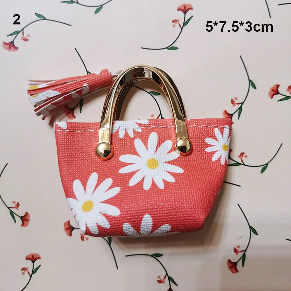 Fashion Miniature Handbag PU Leather Bag Lady Purse Shoulder Bag For 1/6 BJD Dolls Outfits Accessories Dollhouse Girls Gift Toys