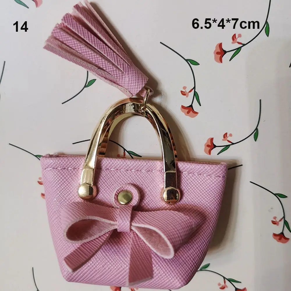 Fashion Miniature Handbag PU Leather Bag Lady Purse Shoulder Bag For 1/6 BJD Dolls Outfits Accessories Dollhouse Girls Gift Toys