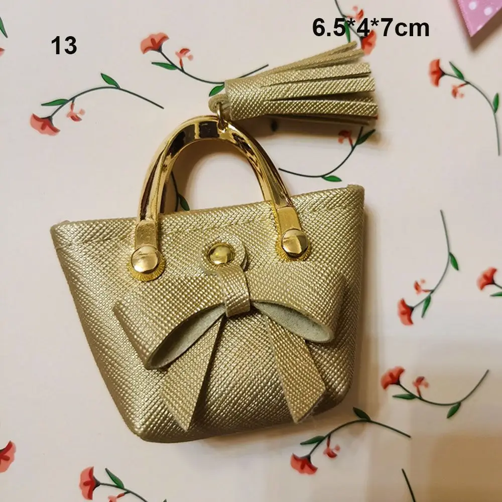 Fashion Miniature Handbag PU Leather Bag Lady Purse Shoulder Bag For 1/6 BJD Dolls Outfits Accessories Dollhouse Girls Gift Toys