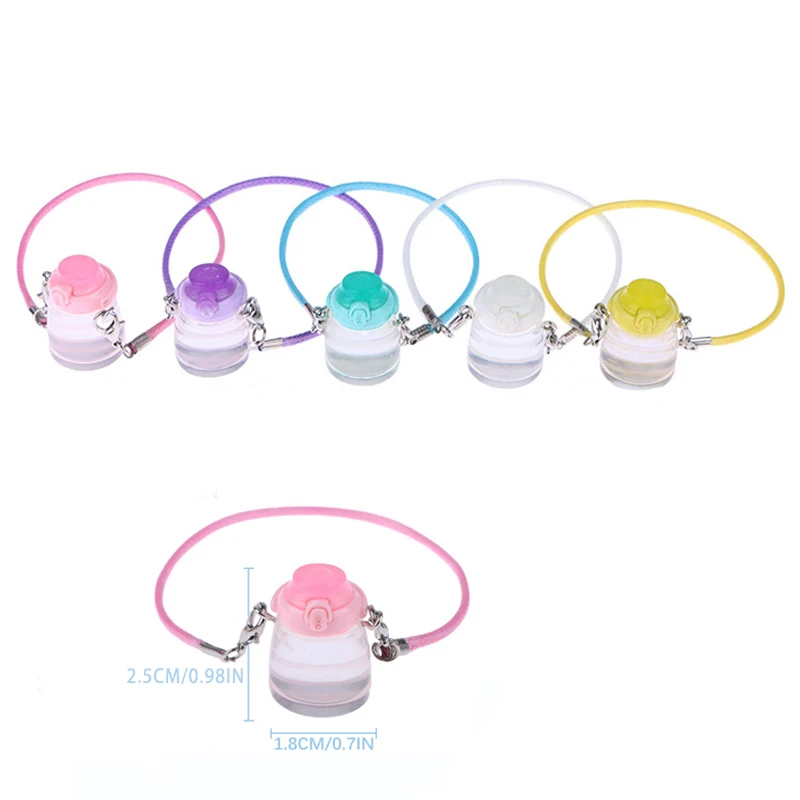 Mini Doll Water Bottle Model Miniature Kettle With Lanyard For 1/4 1/6 OB11 DollHouse Accessories Outdoor Bottles Decoration
