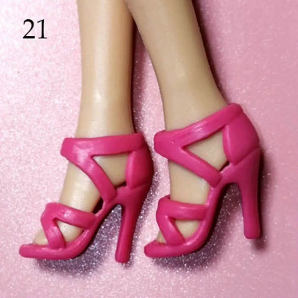 21 Styles Female Foot Length 2.2cm Doll Shoes High Heels Shoes Accessories 1/6 Dolls Boot