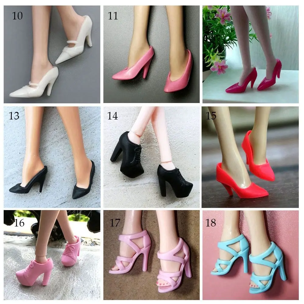 21 Styles Female Foot Length 2.2cm Doll Shoes High Heels Shoes Accessories 1/6 Dolls Boot