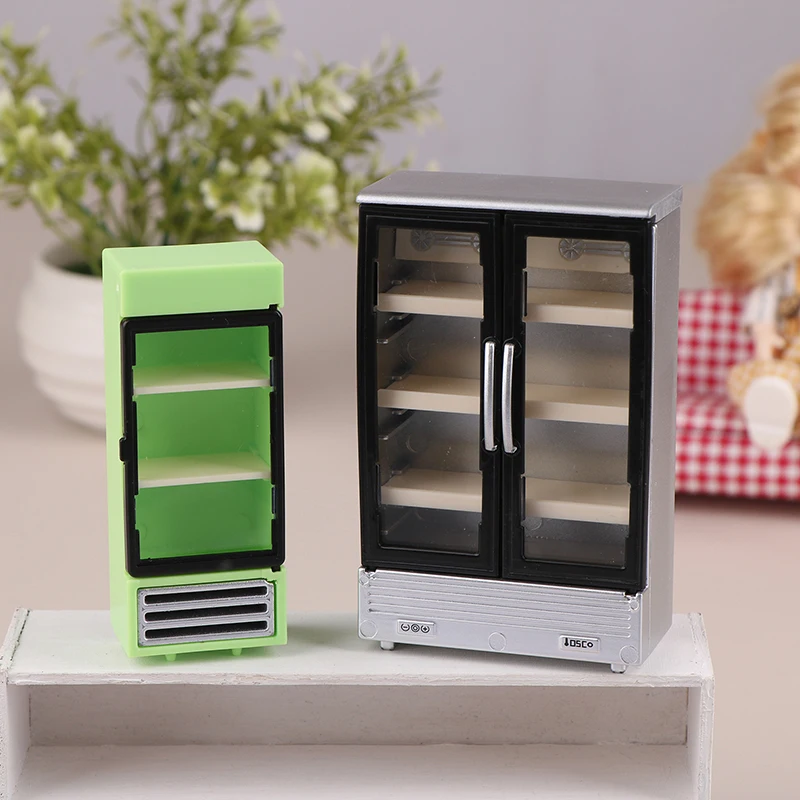 1/12 Dollhouse Simulation Refrigerator Freezer Model Dollhouse Mini Furniture Accessories Dolls House Decoration Toys